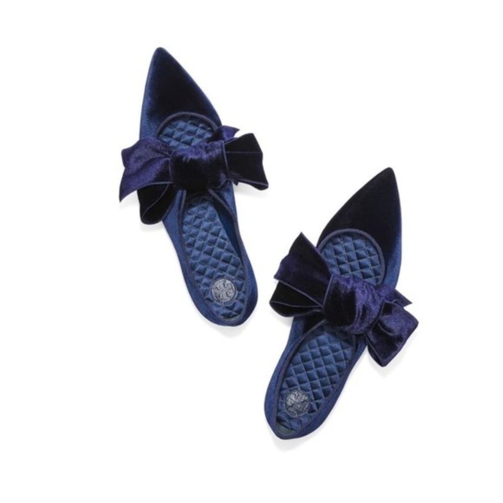 TORY BURCH Clara Ballet Flat Perfect Navy Size 6.5 - Picture 2 of 13
